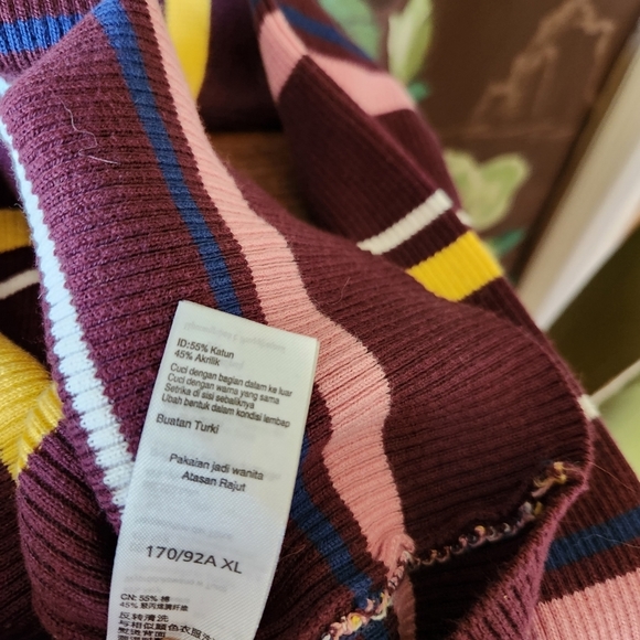 NEW LOOK Long Sleeve Striped Knit Sweater Size US 8 - Picture 2 of 9